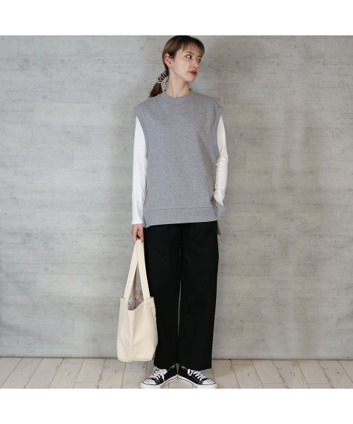 aity（アイティ）の「ツイルタックワイドパンツ チノパンツ ストレッチ 無地（チノパンツ・レディース・ブラック/カーキ/ベージュ・M/L/LL/3L/4L）」の17枚目の写真