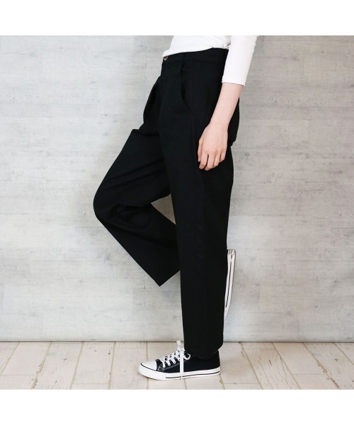 aity（アイティ）の「ツイルタックワイドパンツ チノパンツ ストレッチ 無地（チノパンツ・レディース・ブラック/カーキ/ベージュ・M/L/LL/3L/4L）」の15枚目の写真
