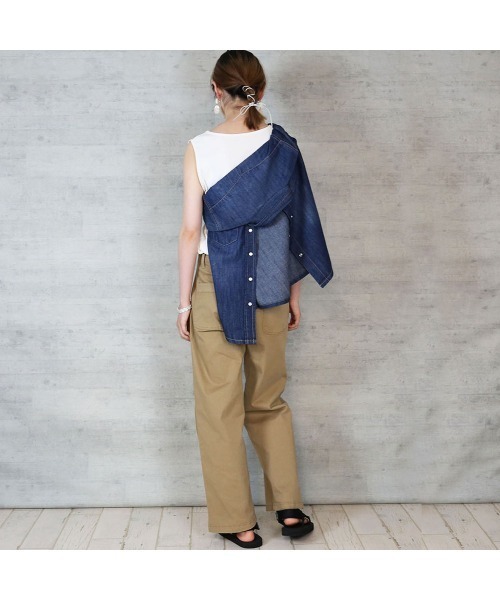 aity（アイティ）の「ツイルタックワイドパンツ チノパンツ ストレッチ 無地（チノパンツ・レディース・ブラック/カーキ/ベージュ・M/L/LL/3L/4L）」の8枚目の写真