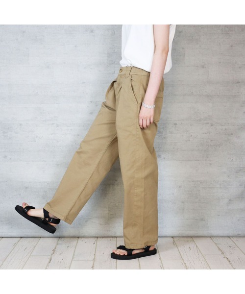 aity（アイティ）の「ツイルタックワイドパンツ チノパンツ ストレッチ 無地（チノパンツ・レディース・ブラック/カーキ/ベージュ・M/L/LL/3L/4L）」の9枚目の写真