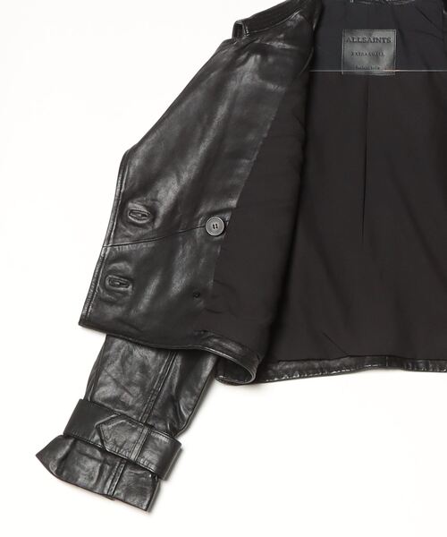 ALLSAINTS（オールセインツ）の「ALLSAINTS HENDRY CROP TRENCH（ライダースジャケット・レディース・ブラック・X-SMALL/SMALL）」の10枚目の写真