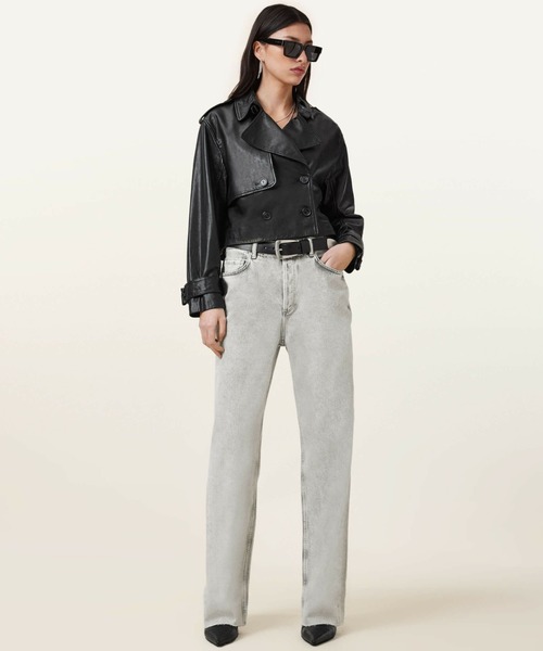 ALLSAINTS（オールセインツ）の「ALLSAINTS HENDRY CROP TRENCH（ライダースジャケット・レディース・ブラック・X-SMALL/SMALL）」の2枚目の写真