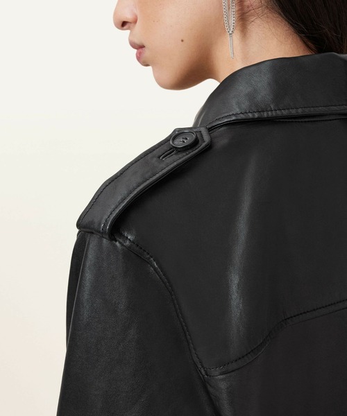 ALLSAINTS（オールセインツ）の「ALLSAINTS HENDRY CROP TRENCH（ライダースジャケット・レディース・ブラック・X-SMALL/SMALL）」の7枚目の写真