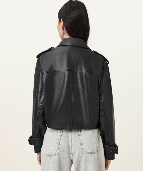 ALLSAINTS（オールセインツ）の「ALLSAINTS HENDRY CROP TRENCH（ライダースジャケット・レディース・ブラック・X-SMALL/SMALL）」の8枚目の写真