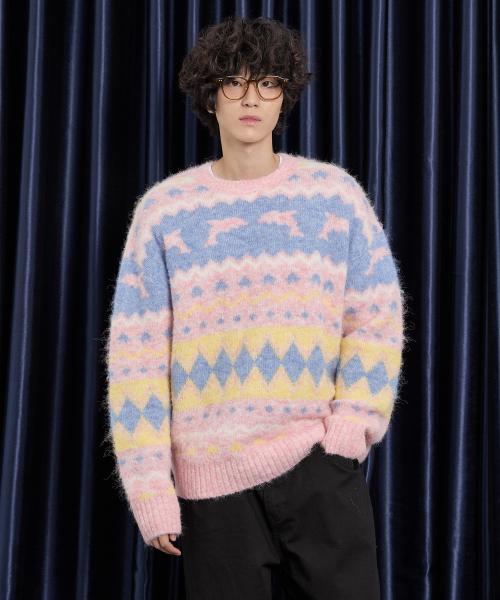 WaiKei(ワイケイ)の「ドルフィンヘアリーグラフィックニットピンク(ニット/セーター・レディース・その他・1/2)」の7枚目の写真