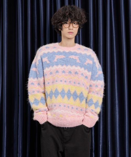 WaiKei(ワイケイ)の「ドルフィンヘアリーグラフィックニットピンク(ニット/セーター・レディース・その他・1/2)」の9枚目の写真