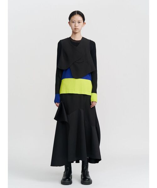 UN3D.（アンスリード）の「WAVE ASYMMETRY VEST / ウェーブアシンメトリーベスト（ベスト・レディース・ブラック/グレー・FREE）」の9枚目の写真