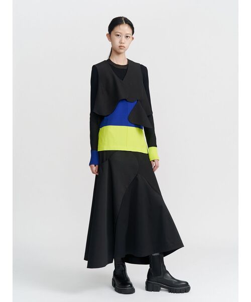 UN3D.（アンスリード）の「WAVE ASYMMETRY VEST / ウェーブアシンメトリーベスト（ベスト・レディース・ブラック/グレー・FREE）」の12枚目の写真