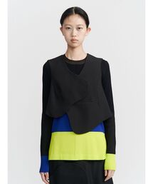 UN3D. | WAVE ASYMMETRY VEST【セットアップ着用可能】 / ウェーブアシンメトリーベスト(ベスト)