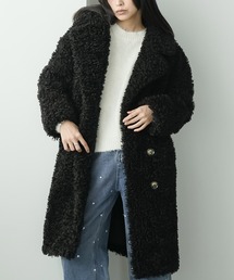 ボア コート ロング」に該当するブラック/黒色系のファッション通販