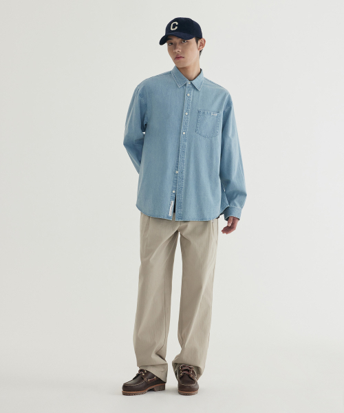 COVERNAT（カバーナット）の「ベーシックデニムシャツ ブルー（シャツ/ブラウス・メンズ・その他・LARGE/X-LARGE/MEDIUM/X-SMALL/SMALL/XX-LARGE）」の4枚目の写真