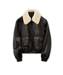 BROWNYARD（ブラウンヤード）の「W A-2 レザージャケット、ブラック（ライダースジャケット）」