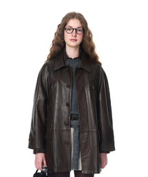 grove | WILBUR LEATHER HALF COAT (BROWN)(ダッフルコート)