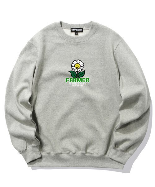 TRIPSHION(トリップション)の「ファーマーフラワーグラフィッククルーネック - グレー(スウェット・メンズ・その他・LARGE/MEDIUM/X-LARGE)」の1枚目の写真