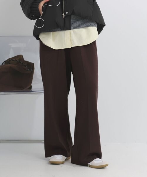 le.coeur blanc（ルクールブラン）の「ジャージーイージーワイドパンツ（その他パンツ・レディース・ブラウン/ブラック/グレー・38）」の3枚目の写真