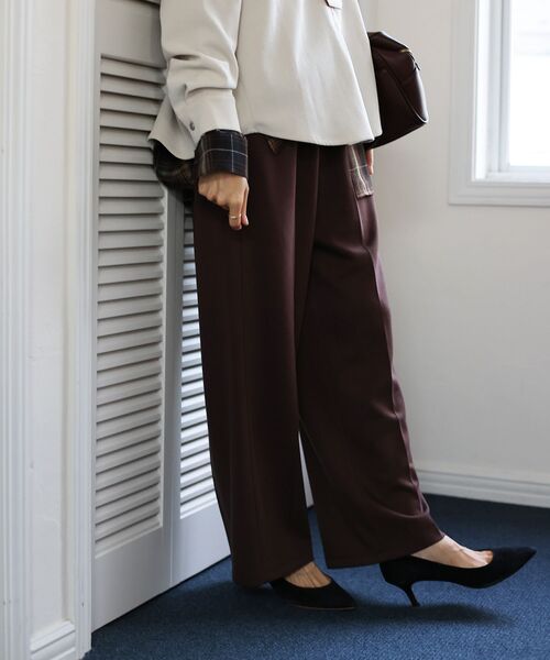 le.coeur blanc（ルクールブラン）の「ジャージーイージーワイドパンツ（その他パンツ・レディース・ブラウン/ブラック/グレー・38）」の7枚目の写真