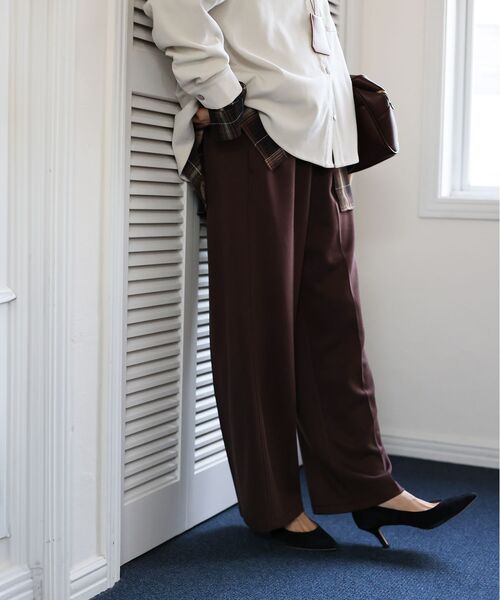 le.coeur blanc（ルクールブラン）の「ジャージーイージーワイドパンツ（その他パンツ・レディース・ブラウン/ブラック/グレー・38）」の10枚目の写真