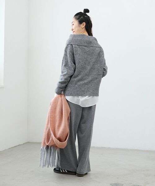 le.coeur blanc（ルクールブラン）の「ジャージーイージーワイドパンツ（その他パンツ・レディース・ブラウン/ブラック/グレー・38）」の19枚目の写真