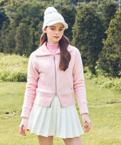 LORDLOAR(ロードロアル)の「ケーブル防風ジップアップニット PINK(ニット/セーター・レディース・その他・SMALL/MEDIUM)」の3枚目の写真