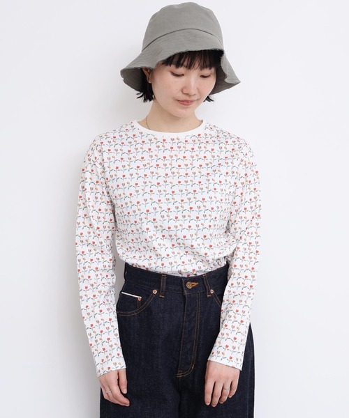 l'atelier du savon(アトリエドサボン)の「ならんだチューリップ プリントロンT(Tシャツ/カットソー・レディース・ホワイト/イエロー・FREE)」の10枚目の写真