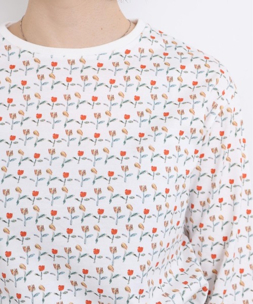 l'atelier du savon(アトリエドサボン)の「ならんだチューリップ プリントロンT(Tシャツ/カットソー・レディース・ホワイト/イエロー・FREE)」の5枚目の写真