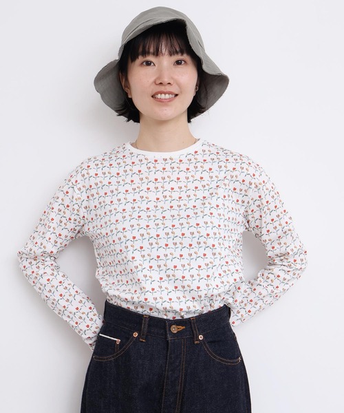 l'atelier du savon(アトリエドサボン)の「ならんだチューリップ プリントロンT(Tシャツ/カットソー・レディース・ホワイト/イエロー・FREE)」の7枚目の写真