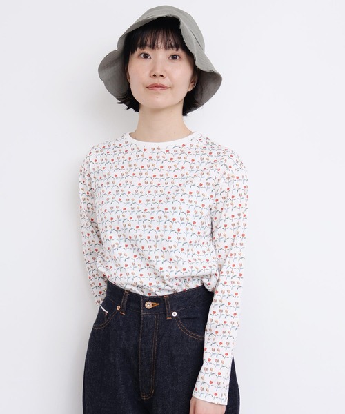 l'atelier du savon(アトリエドサボン)の「ならんだチューリップ プリントロンT(Tシャツ/カットソー・レディース・ホワイト/イエロー・FREE)」の12枚目の写真