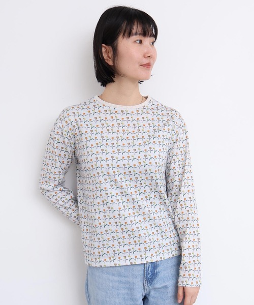 l'atelier du savon(アトリエドサボン)の「ならんだチューリップ プリントロンT(Tシャツ/カットソー・レディース・ホワイト/イエロー・FREE)」の3枚目の写真