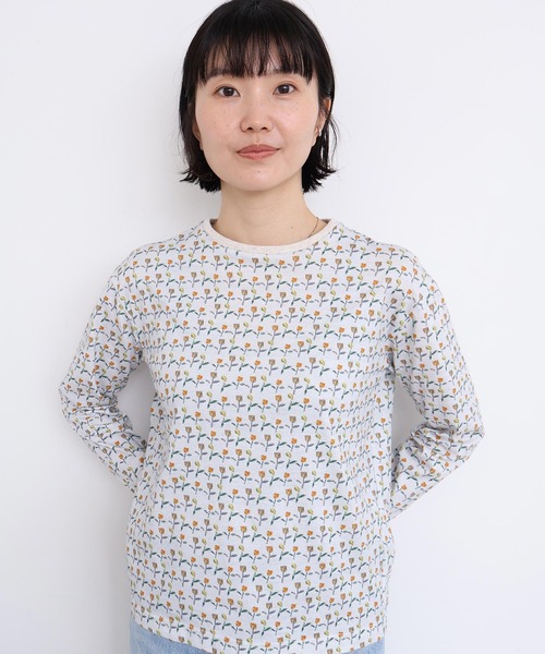 l'atelier du savon(アトリエドサボン)の「ならんだチューリップ プリントロンT(Tシャツ/カットソー・レディース・ホワイト/イエロー・FREE)」の22枚目の写真