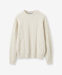 BLOND9（ブロンドナイン）の「ウールフィッシャーマンニットセーター_クリーム（ニット/セーター）」