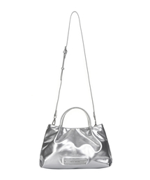CRYSTAL FAUX LEATHER TOTE BAG_SILVER