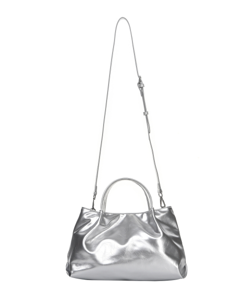 NICK&NICOLE（ニックアンドニコール）の「CRYSTAL FAUX LEATHER TOTE BAG_SILVER（ショルダーバッグ・レディース・その他・FREE）」の2枚目の写真