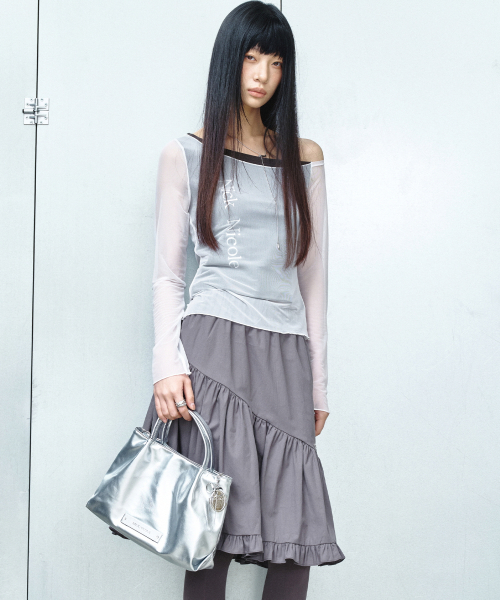 NICK&NICOLE（ニックアンドニコール）の「CRYSTAL FAUX LEATHER TOTE BAG_SILVER（ショルダーバッグ・レディース・その他・FREE）」の9枚目の写真