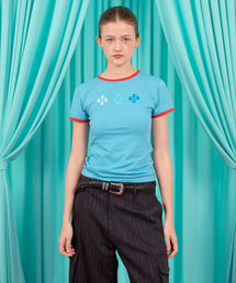 CRESCENDO RINGER T-SHIRT / blue