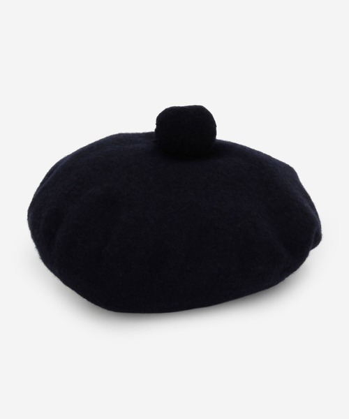 ROBERT MACKIE（ロバートマッキー）の「MACKIE | ポンポン ウール フェルトベレー UNISEX（ハンチング/ベレー帽・レディース・ネイビー/ブラック・F）」の2枚目の写真