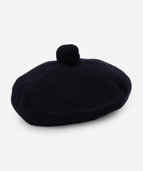 ROBERT MACKIE（ロバートマッキー）の「MACKIE | ポンポン ウール フェルトベレー UNISEX（ハンチング/ベレー帽・レディース・ネイビー/ブラック・F）」の4枚目の写真