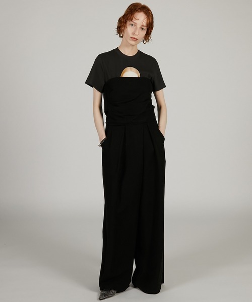 PRANK PROJECT（プランクプロジェクト）の「バックドレープ2WAYオールインワン / Back Drape 2WAY All-in-One（パンツドレス・レディース・ブラック/カーキ・36/38）」の3枚目の写真