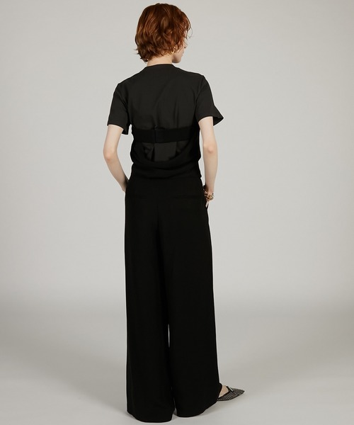 PRANK PROJECT（プランクプロジェクト）の「バックドレープ2WAYオールインワン / Back Drape 2WAY All-in-One（パンツドレス・レディース・ブラック/カーキ・36/38）」の10枚目の写真
