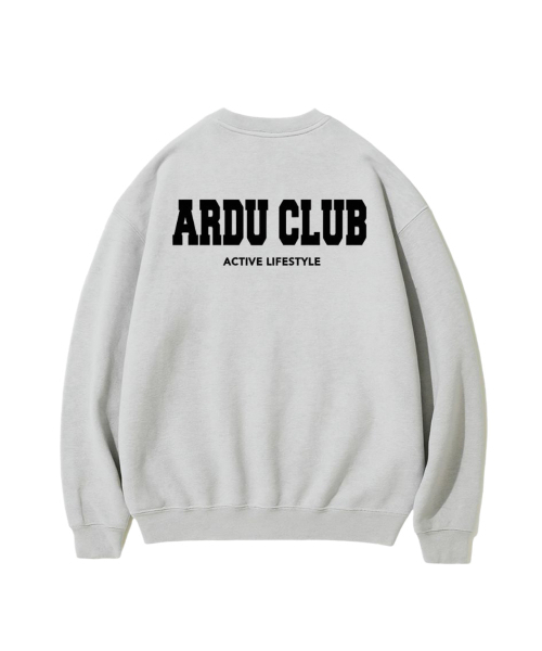 ARDU（アルジュ）の「オーバーサイズクラシックロゴスウェットシャツ（スウェット・レディース・ライトグレー/ブラック/オートミール・X-LARGE/LARGE）」の5枚目の写真