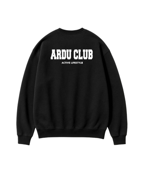 ARDU（アルジュ）の「オーバーサイズクラシックロゴスウェットシャツ（スウェット・レディース・ライトグレー/ブラック/オートミール・X-LARGE/LARGE）」の7枚目の写真