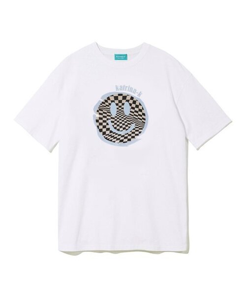 KATRINA K（カトリーナケイ）の「チェックスマイル半袖Tシャツ-ブラック（Tシャツ/カットソー・メンズ・ブラック・FREE）」の2枚目の写真