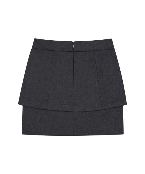HYEYEONG KIM(ヘヨン キム)の「ウールレイヤードミディスカート-チャコール(スカート・レディース・チャコール・SMALL/MEDIUM/LARGE)」の2枚目の写真