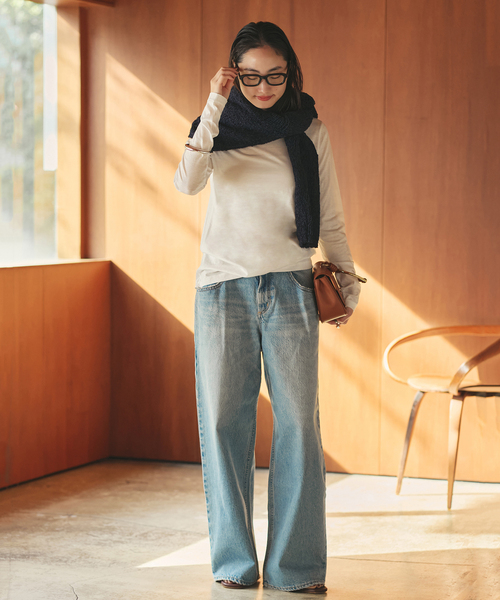 plage（プラージュ）の「loose fit nuance long Tシャツ（Tシャツ/カットソー・レディース・チャコールグレー/ブラウン/ホワイト/アイボリー・FREE）」の6枚目の写真