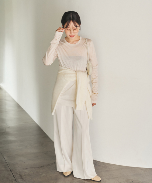 plage（プラージュ）の「loose fit nuance long Tシャツ（Tシャツ/カットソー・レディース・チャコールグレー/ブラウン/ホワイト/アイボリー・FREE）」の7枚目の写真