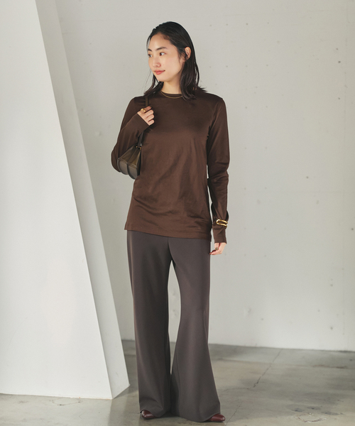 plage（プラージュ）の「loose fit nuance long Tシャツ（Tシャツ/カットソー・レディース・チャコールグレー/ブラウン/ホワイト/アイボリー・FREE）」の8枚目の写真