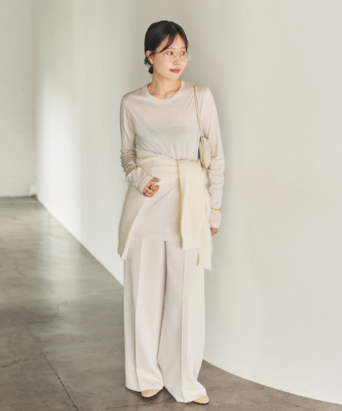 plage（プラージュ）の「loose fit nuance long Tシャツ（Tシャツ/カットソー・レディース・チャコールグレー/ブラウン/ホワイト/アイボリー・FREE）」の22枚目の写真