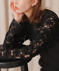 トップス anuke Flower Jacquard Tops セール】Flower Jacquard Tops（Tシャツ/カットソー）｜anuke