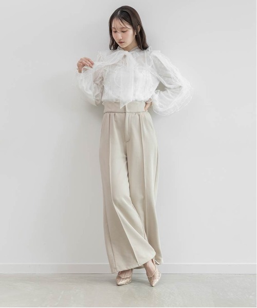RANDA(ランダ)の「【Heart Collection】ハートチュールフリルボウタイブラウス(シャツ/ブラウス・レディース・ホワイト/ブラック・FREE)」の7枚目の写真
