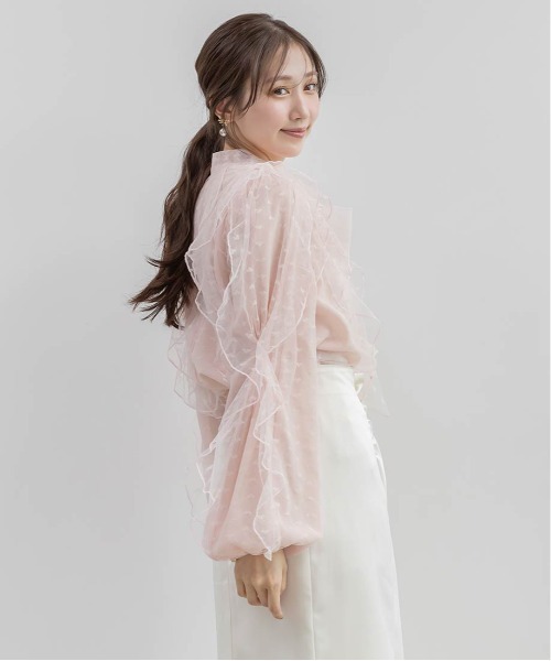 RANDA(ランダ)の「【Heart Collection】ハートチュールフリルボウタイブラウス(シャツ/ブラウス・レディース・ホワイト/ブラック・FREE)」の12枚目の写真