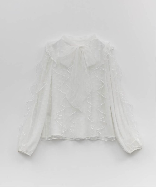 RANDA(ランダ)の「【Heart Collection】ハートチュールフリルボウタイブラウス(シャツ/ブラウス・レディース・ホワイト/ブラック・FREE)」の15枚目の写真